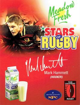 1999 Meadow Fresh Milk South Island Stars of Rugby #NNO Mark Hammett Front